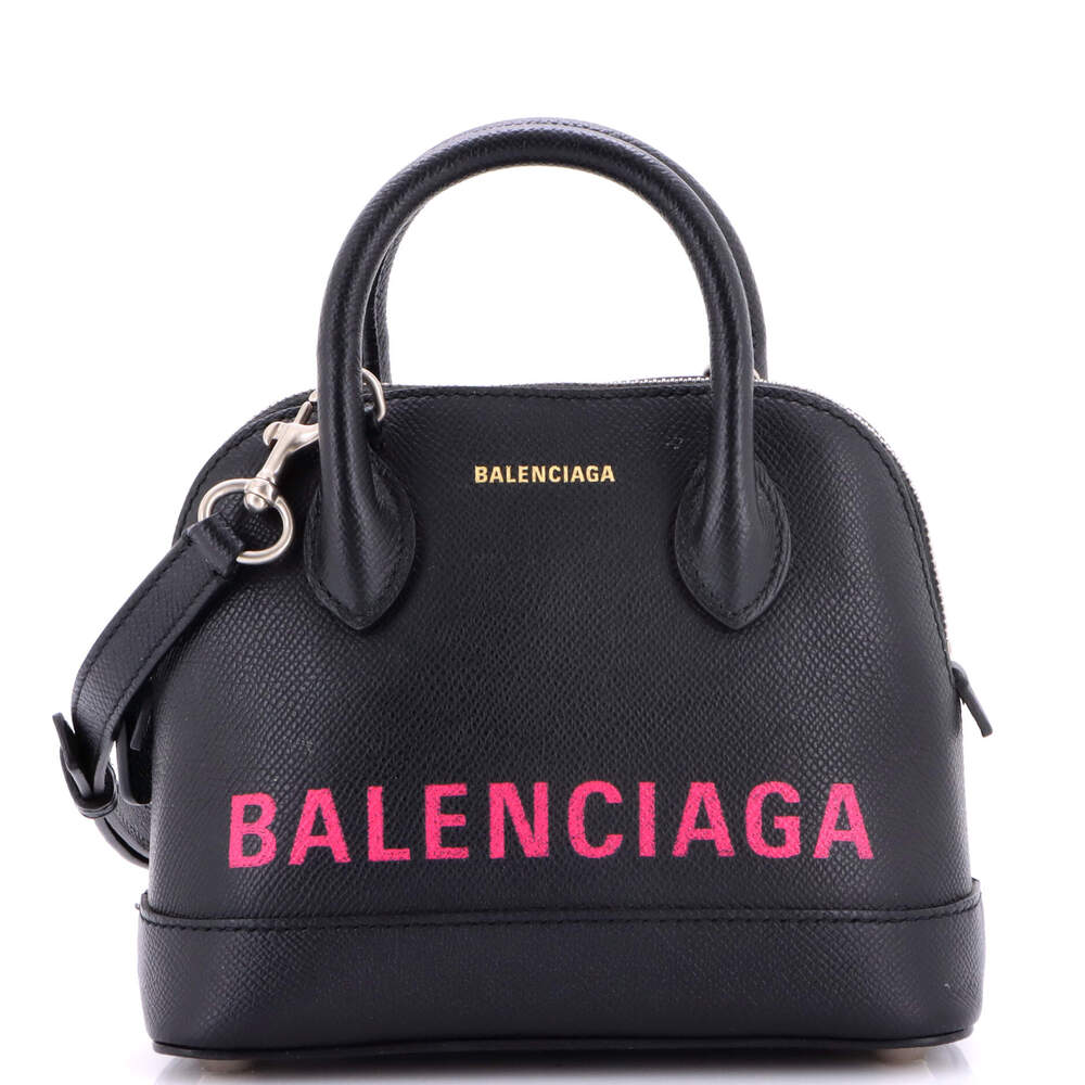 Balenciaga Logo Ville Bag Leather Xxs #256999B92B